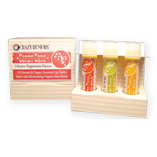 Candy Cane, Peppermint Infused Lip Balms, Festive Fusion Collection Gift Set, 0.15 oz x 3 Pack, Crazy Rumors