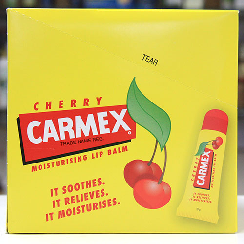 Carmex Soothing Lip Balm SPF15, Cherry Flavor, 12 Pack Tubes