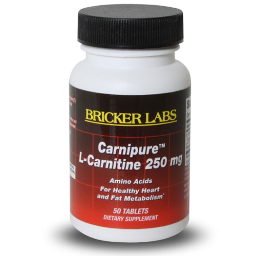 Carnipure L-Carnitine 250 mg with Vitamin B6, 50 Tablets, Bricker Labs