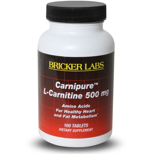 Carnipure L-Carnitine 500 mg, 100 Tablets, Bricker Labs