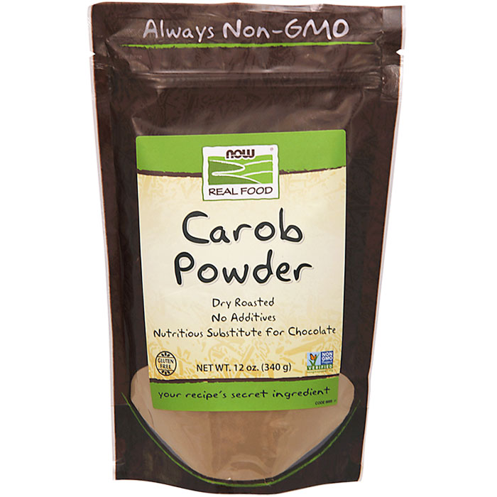 Carob Powder Dry Roasted, Chocolate Substitute, 12 oz, NOW Foods