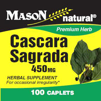 Cascara Sagrada 450 mg, 100 Caplets, Mason Natural