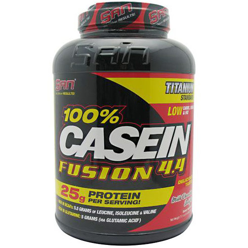 100% Casein Fusion 4.4 Powder, 4.44 lb (2016 g), SAN Nutrition