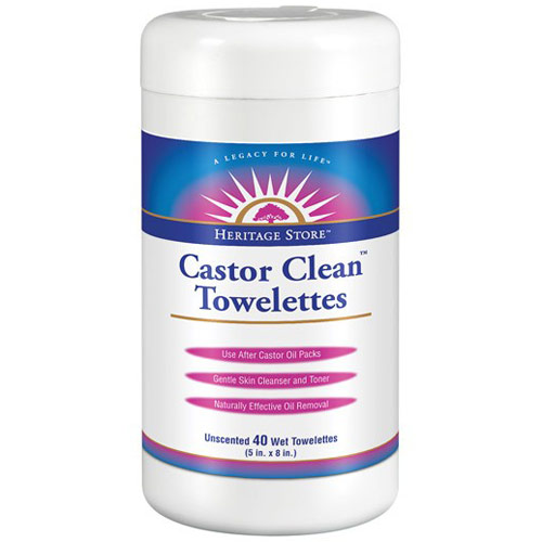 Castor Clean Towelettes, Unscented, 40 Wet Towelettes, Heritage Products
