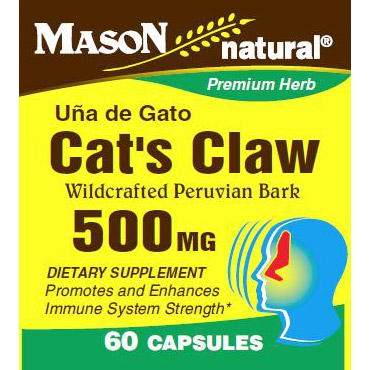 Cats Claw 500 mg, 60 Capsules, Mason Natural