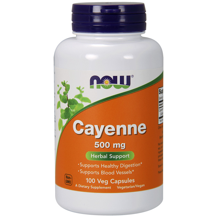 Cayenne Pepper 500 mg, 100 Vegetarian Capsules, NOW Foods