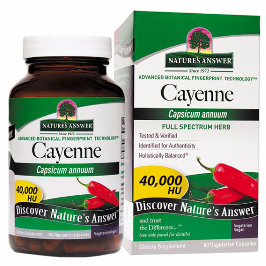 Cayenne Pepper Fruit, 90 Vegetarian Capsules, Natures Answer