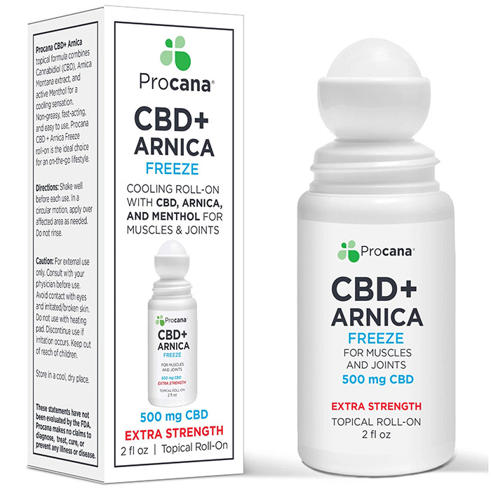 CBD+ Arnica Freeze Topical Roll On Extra Strength, 2 oz, Procana Laboratories