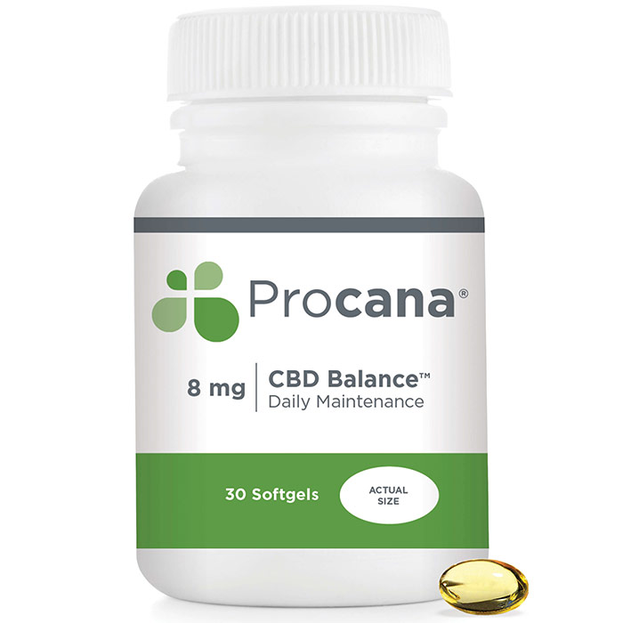 CBD Balance Softgel 8 mg, Daily Maintenance, 30 Softgels, Procana Laboratories