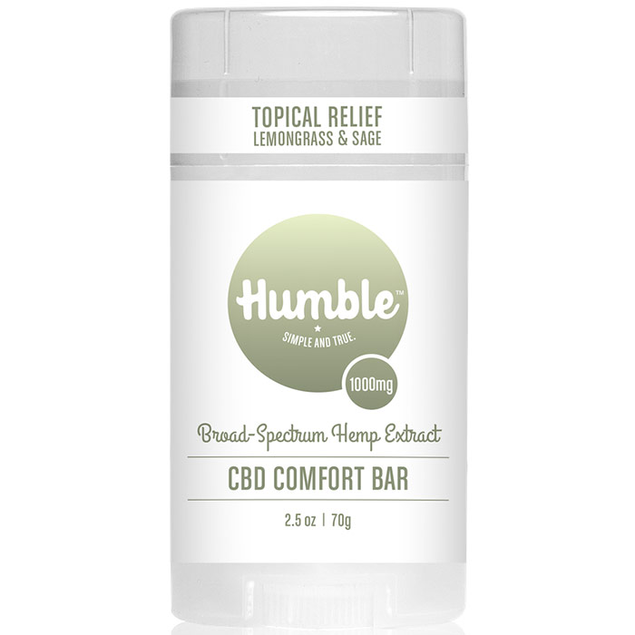 CBD Comfort Bar, Topical Relief Rub, Lemongrass & Sage, 2.5 oz, Humble Brands