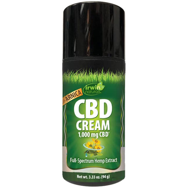 CBD Cream with Arnica, 1000 mg Cannabidiol, 3.33 oz (94 g), Irwin Naturals
