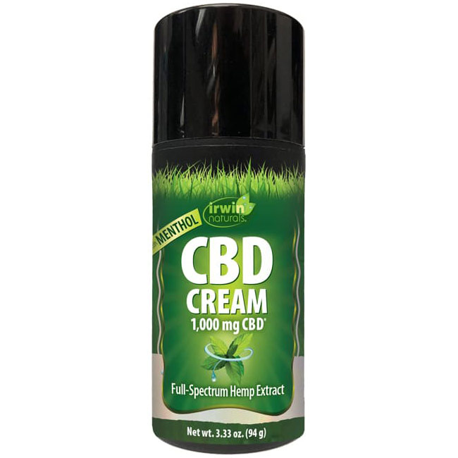 CBD Cream with Menthol, 1000 mg Cannabidiol, 3.33 oz (94 g), Irwin Naturals