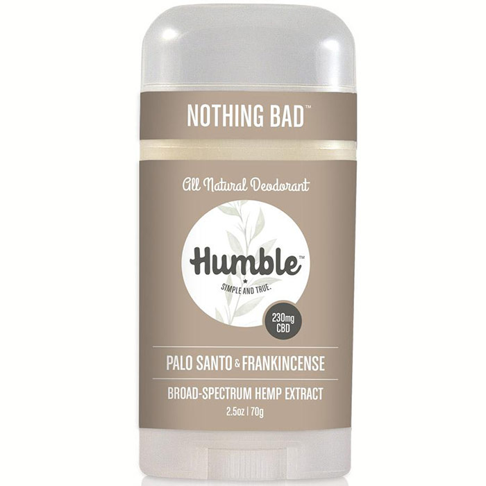CBD Natural Deodorant, Palo Santo & Frankincense, 2.5 oz, Humble Brands