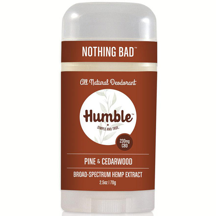 CBD Natural Deodorant, Pine & Cedarwood, 2.5 oz, Humble Brands