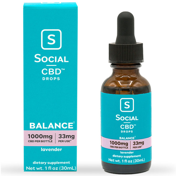 CBD Drops - Lavender, 1000 mg, 30 ml, Social CBD