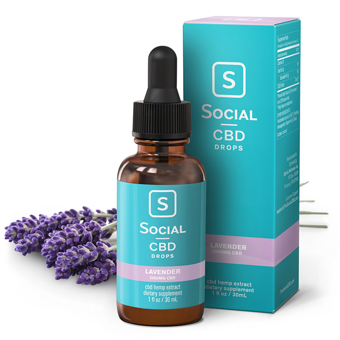 CBD Drops - Lavender, 2000 mg, 30 ml, Social CBD