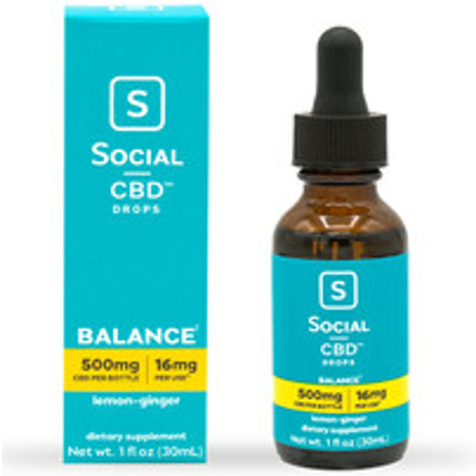 CBD Drops - Lemon Ginger, 500 mg, 30 ml, Social CBD