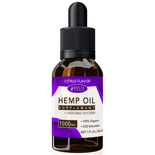CBD E-Liquid Vape Oil 1000 mg, Hemp Oil Supplement, Citrus Flavor, 30 ml, Delta Botanicals