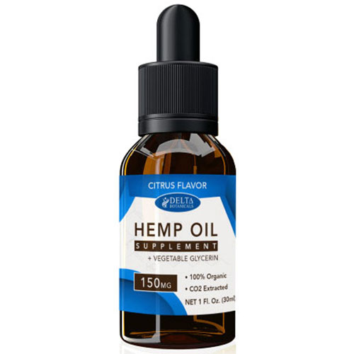 CBD E-Liquid Vape Oil 150 mg, Hemp Oil Supplement, Citrus Flavor, 30 ml, Delta Botanicals