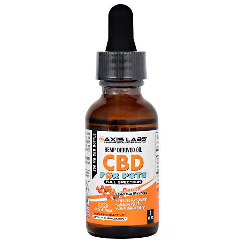 CBD For Pets, Hemp Derived Oil, Bacon Flavor Liquid, 1 oz, Axis Labs