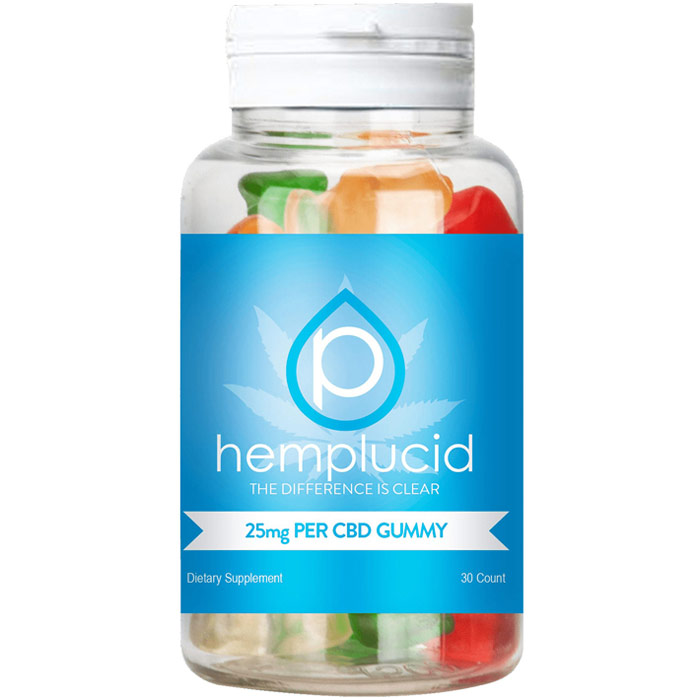 CBD Gummies 25 mg, 30 Count, Hemplucid