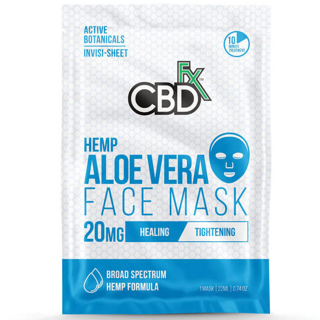 CBD Hemp Aloe Vera Face Mask, 20 Pack, CBDfx