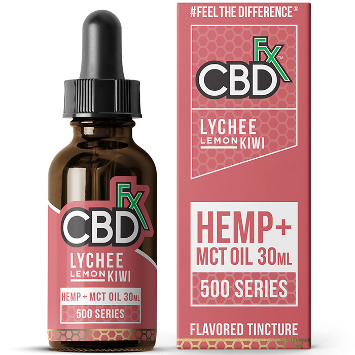 CBD Hemp + MCT Oil Tincture, Lychee Lemon Kiwi, 1000 mg, 30 ml, CBDfx