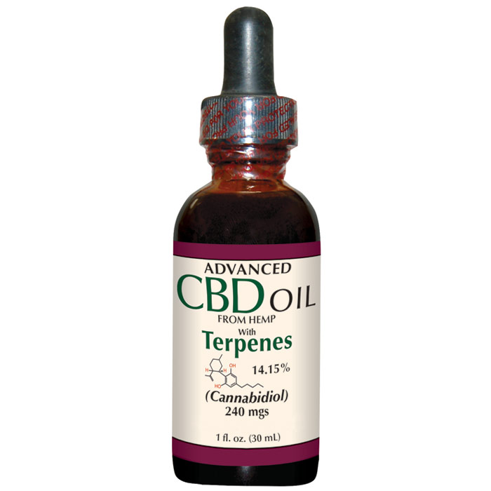 Advanced CBD Hemp Oil Liquid with Terpenes 240 mg, 1 oz, Smart Organics