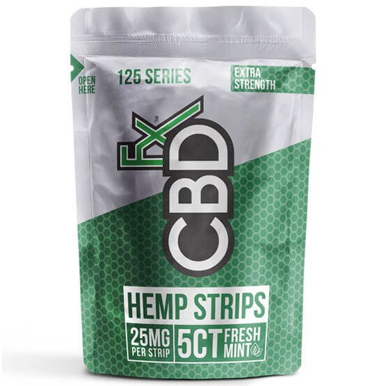 CBD Hemp Strips, 25 mg Per Sublingual Strip, 5 ct x 20 Pouches, CBDfx