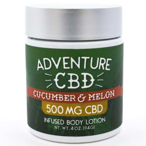 CBD Infused Body Lotion 500 mg - Cucumber Melon, 4 oz, Adventure CBD & Hemp