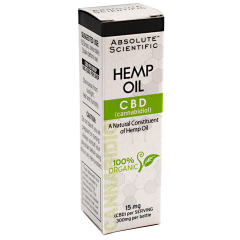 CBD, Liquid Hemp Oil, 15 mg per Serving, 300 mg per Bottle, Absolute Nutrition