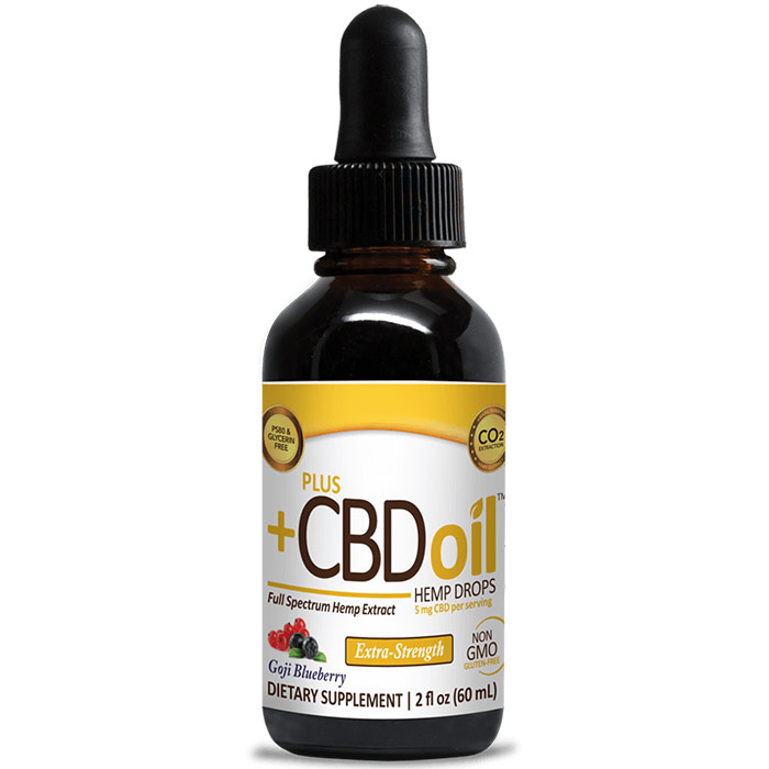 CBD Oil Drops 750 mg - Goji Blueberry, 2 oz, PlusCBD Oil