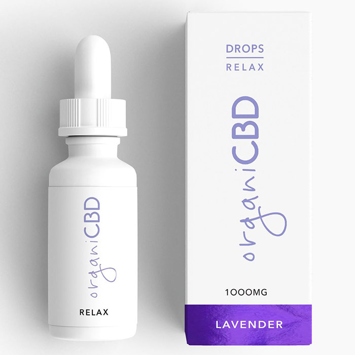 CBD Oil Drops, 1000 mg, Lavender, 30 ml, organiCBD