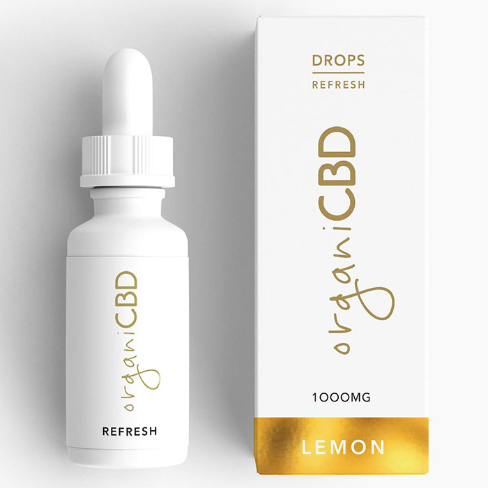 CBD Oil Drops, 1000 mg, Lemon, 30 ml, organiCBD