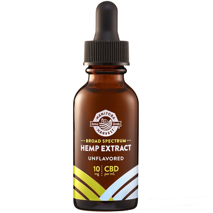 Broad Spectrum Hemp Extract CBD Oil Drops, Unflavored, 30 ml, Manitoba Harvest Hemp Foods