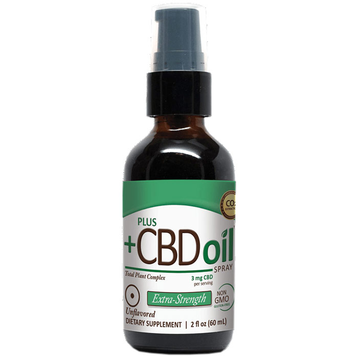 CBD Oil Extra Strength Spray 500 mg - Unflavored, 2 oz, PlusCBD Oil