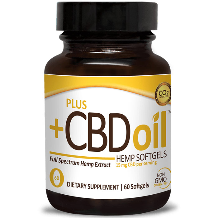 CBD Oil Gold Formula 15 mg, Value Size, 60 Softgels, PlusCBD Oil