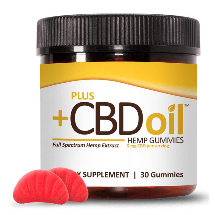 CBD Oil Gummies 5 mg, Cherry Mango, 30 ct, PlusCBD Oil