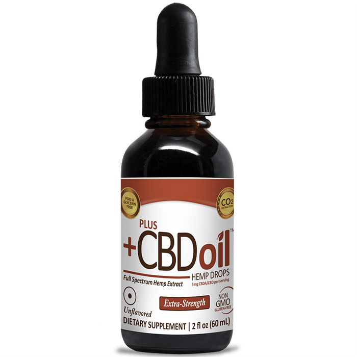 CBD Oil Raw Drops 500 mg - Unflavored, 2 oz, PlusCBD Oil