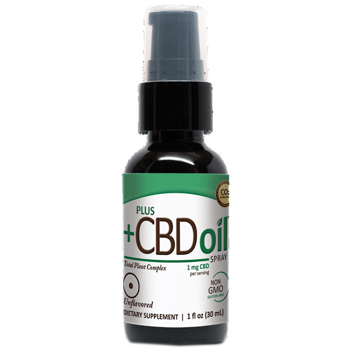 CBD Oil Spray 100 mg - Unflavored, 1 oz, PlusCBD Oil