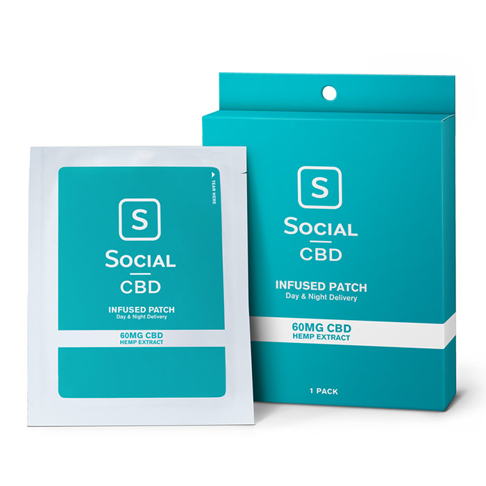 CBD Infused Transdermal Patch, 60 mg, 1 Pack, Social CBD