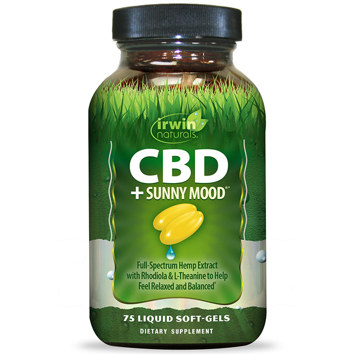 CBD + Sunny Mood, 75 Liquid Soft-Gels, Irwin Naturals