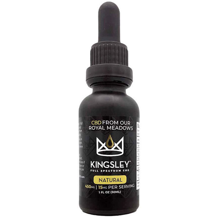 CBD Tincture 450 mg, Natural Flavor, 1 oz, Kingsley CBD