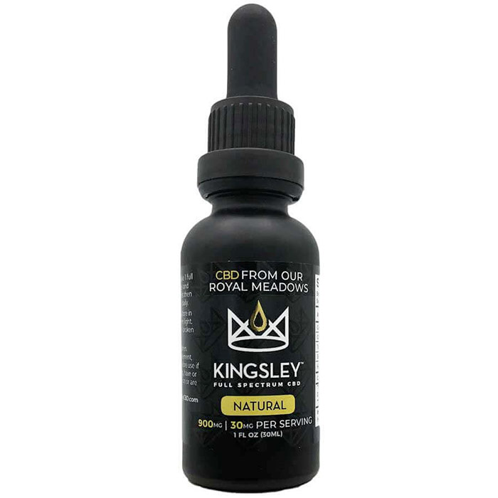 CBD Tincture 900 mg, Natural Flavor, 1 oz, Kingsley CBD