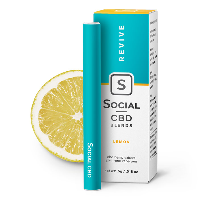 CBD Vape Pen - Lemon, 250 mg, 0.5 ml, Social CBD