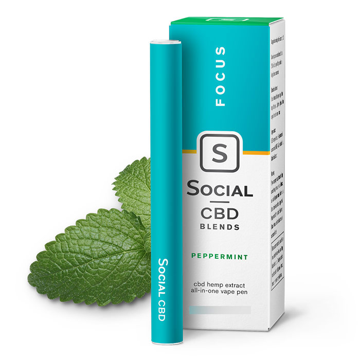 CBD Vape Pen - Peppermint, 125 mg, 0.25 ml, Social CBD