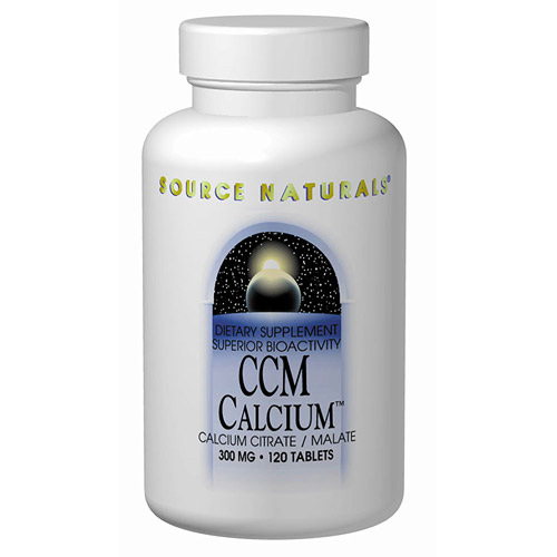 CCM Calcium, Calcium Citrate/Malate 300mg 120 tabs from Source Naturals