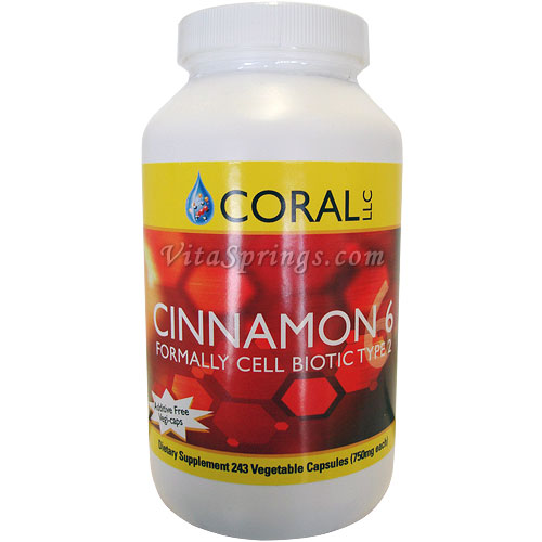Coral LLC Cinnamon 6, Formally Cell Biotic Type II, 243 Vegetable Capsules, Coral LLC