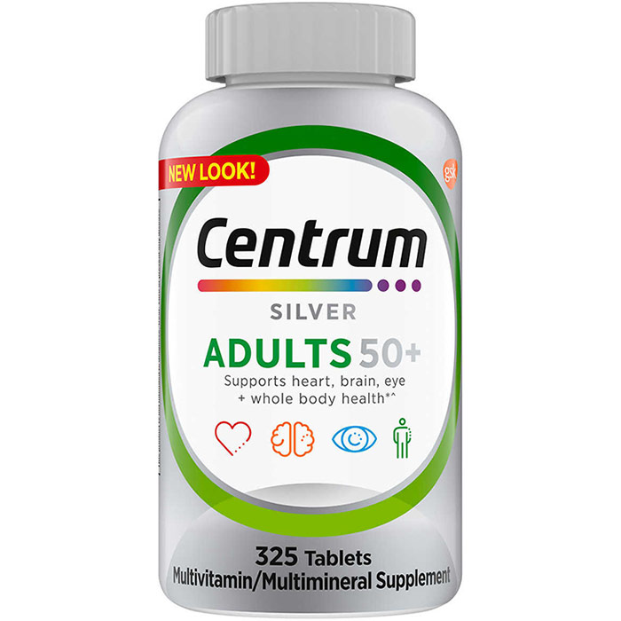 Centrum Silver Multi-Vitamin & Mineral for Adults 50+, 285 Tablets