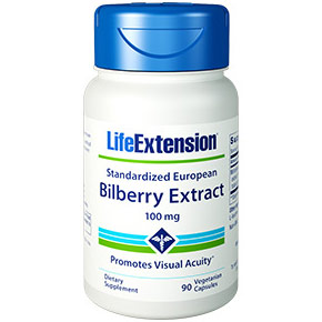 Standardized European Bilberry Extract 100 mg, 90 Vegetarian Capsules, Life Extension